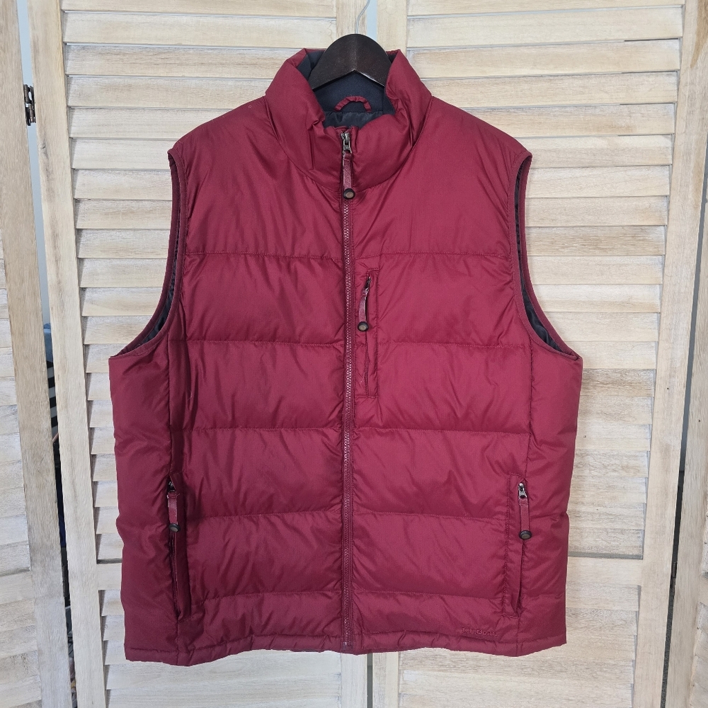 L.L. Bean Men’s Goose Down Puffer Vest Red  Size XL Full-Zip